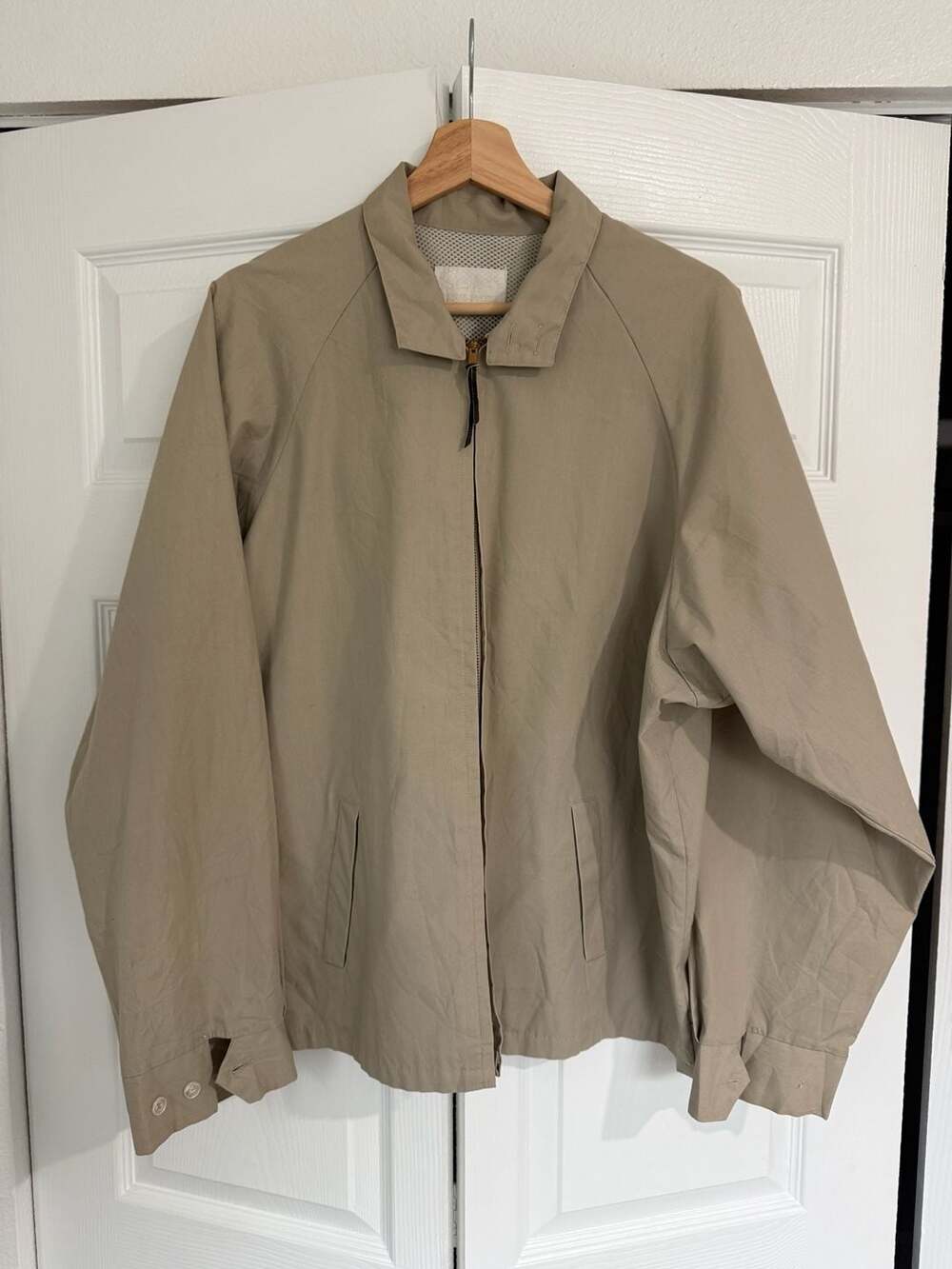 Vintage Simpson's Perma Prest Harrington Style Jacket Tan Windbreaker Size 46